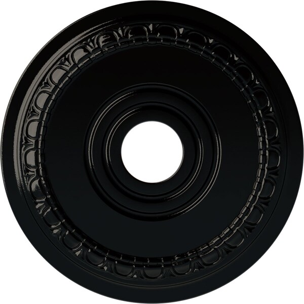 Ekena Millwork Munich Ceiling Medallion (Fits Canopies up to 5 5/8"), 17 1/2"OD x 3 5/8"ID x 1"P, Black Pearl CM17MUBPS - main